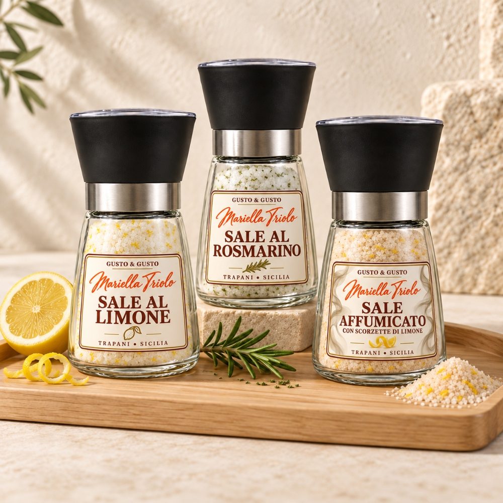 Cofanetto Regalo Kit 3 Macinini d'Autore Gusto & Gusto Mariella Triolo